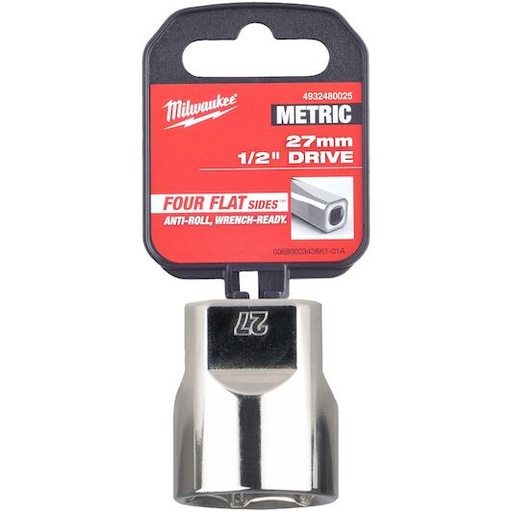[4932480025] Milwaukee 4932480025 27mm 1/2" Drive Chrome Socket
