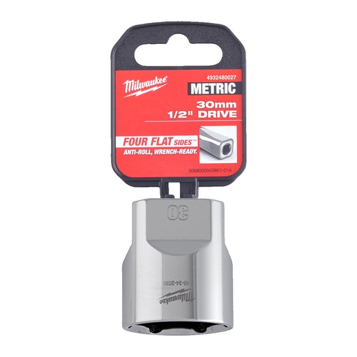[4932480027] Milwaukee 4932480027 30mm 1/2" Drive Chrome Socket