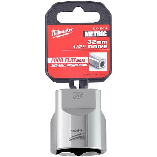 [4932480028] Milwaukee 4932480028 32mm 1/2" Drive Chrome Socket