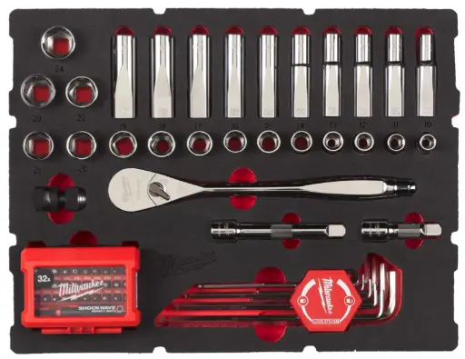 [4932480716] Milwaukee 4932480716 70pc 1/2" Drive Ratchet, Socket, HexKey