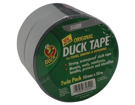 [SHU211115] Duck Tape Original 50mm x 50m Silver (Twin Pack)