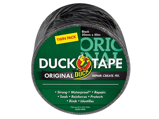 [SHU232336] Duck Tape Original 50mm x 50m Black (Twin Pack)