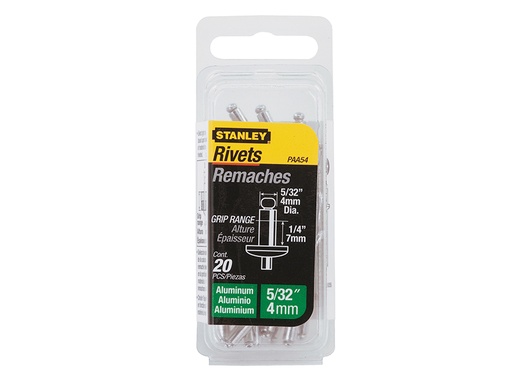 [STA1PAA54] 1-PAA54 Aluminium Rivets Medium 4 x 7mm Pack of 20