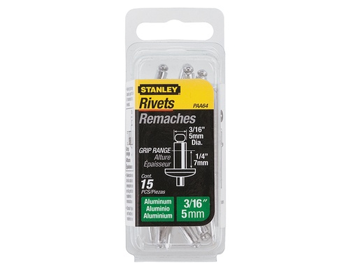 [STA1PAA64] 1-PAA64 Aluminium Rivets Medium 5 x 7mm Pack of 15