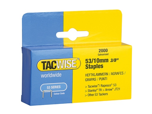 [TAC0336] 53 Light-Duty Staples 10mm (Type JT21 A) Pack 2000