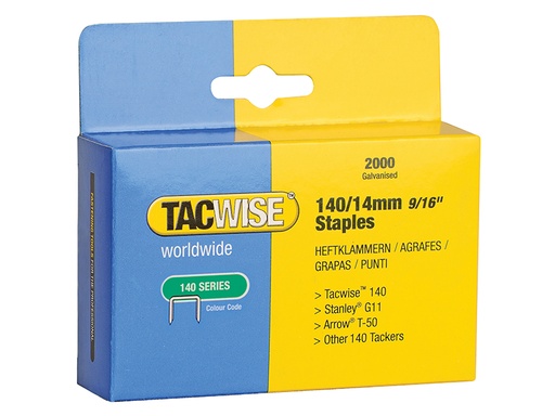[TAC0349] 140 Heavy-Duty Staples 14mm (Type T50 G) (Pack 2000)