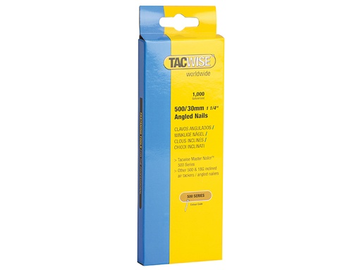[TAC0481] 500 18 Gauge 30mm Angled Nails Pack 1000