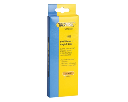 [TAC0485] 500 18 Gauge 50mm Angled Nails Pack 1000