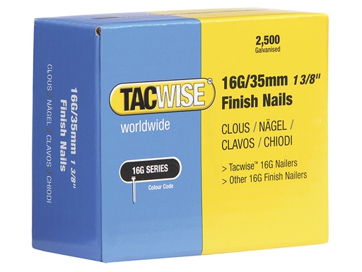 [TAC0666] 16 Gauge Straight Finish Nails 25mm Pack 2500