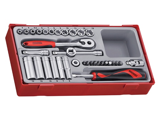 [TENTT1435] TT1435 4-13mm Socket Set 35 Piece - 1/4in Drive