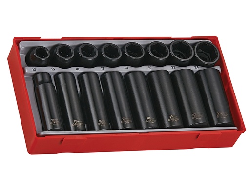 [TENTT9116] TT9116 Regular/Deep Impact Socket Set 16 Piece- 1/2in Drive
