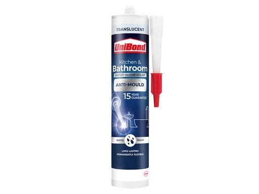 [UNI2079323] Anti-Mould Kitchen & Bathroom Sealant Cartridge Translucent 274g