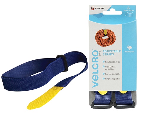 [VEL60327] VELCRO Brand Adjustable Straps(2) 25mm x 92cm Blue