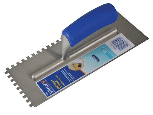 [VIT102953T] Notched Adhesive Trowel Square 6mm Soft Grip Handle 11 x 4.1/2in