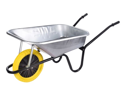 [WALBGVPPDD] 90L Galvanised Builders Wheelbarrow - Puncture Proof