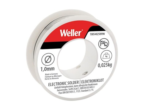 [HIS-192551] WEL54025099N - Electronic Lead-Free Solder Sn99 Cu3 1mm 25g