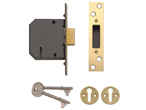 [YALPM552PB25] PM552 5 Lever Mortice Deadlock 67mm 2.5in Polished Brass