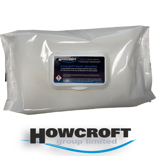 [HIS-196583] B81230180 - Howcroft Giant Industrial Super Performance Wipes - 100 Pack