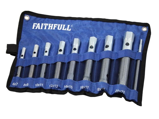 [FAISPBOXSET8] Box Spanner Set + Tommy Bar 8 Piece 6-22mm 