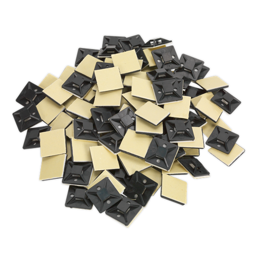 [SEALEY CTM2525B] Self-Adhesive Cable Tie Mount 25 x 25mm, Black - Pack of 100