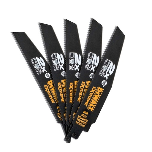 [DeWalt DT2301LQZ] 2x Life General Purpose Reciprocating Blade 152mm x 10 TPI Pack of 5