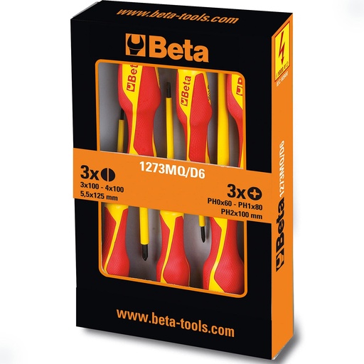 [Beta 012730851] 1273MQ/D6 6 Screwdrivers Hanging Pack