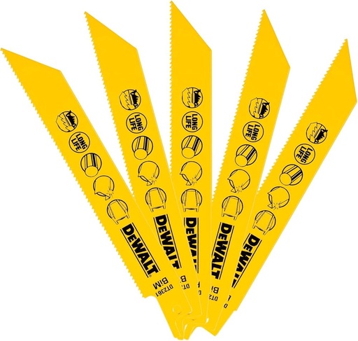 [Dewalt DT2361QZ] Bi-Metal Reciprocating Blade for Metal 152mm x 14 TPI (Pack 5)