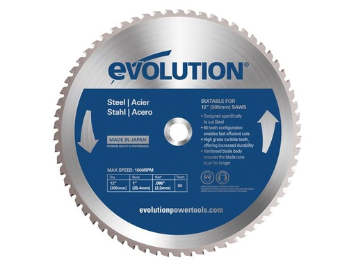 [HIS-000160] EVLS305STEEL - Evolution Mild Steel Cutting Chop Saw Blade 305 x 25.4mm x 60T