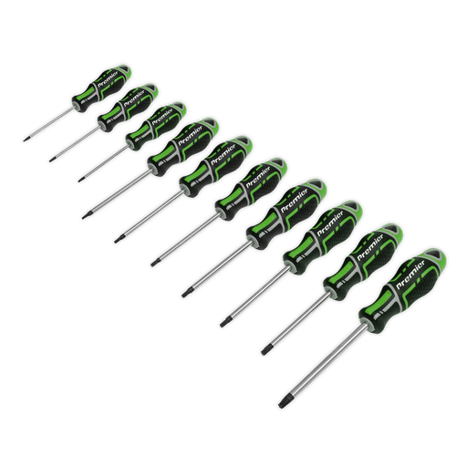 [Sealey AK4324HV] Premier GripMAX® TRX-Star* Screwdriver Set 10pc - Hi-Vis Green