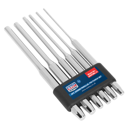 [AK9128L] Sealey Parallel Pin Punch Set 6pc, 200mm
