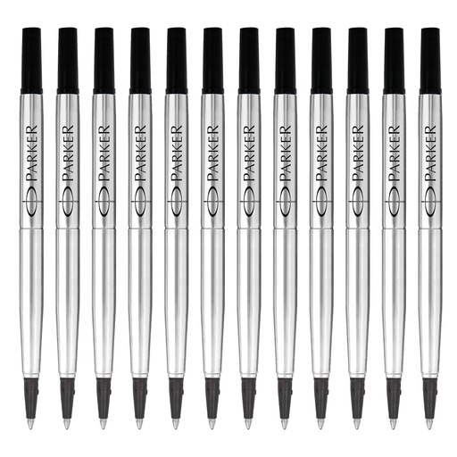 [HIS-214829] Parker Quink Ballpoint Pen Refill Medium Black Blister (Pack of 12)