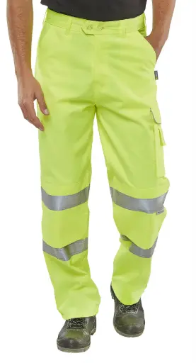 Beeswift PCTEN - Hi-Vis Poly Cotton Trousers EN ISO 20471 - Yellow