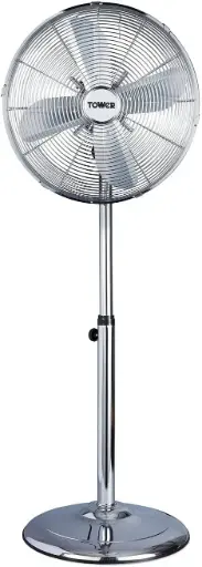 [Tower T637000] Metal Pedestal Fan 3 Speed 16" 50W Chrome