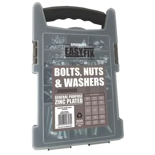 [HIS-218146] Easyfix 2526K - Bright Zinc-Plated Mixed Bolts/Nuts & Washers Pack 500 Piece Set
